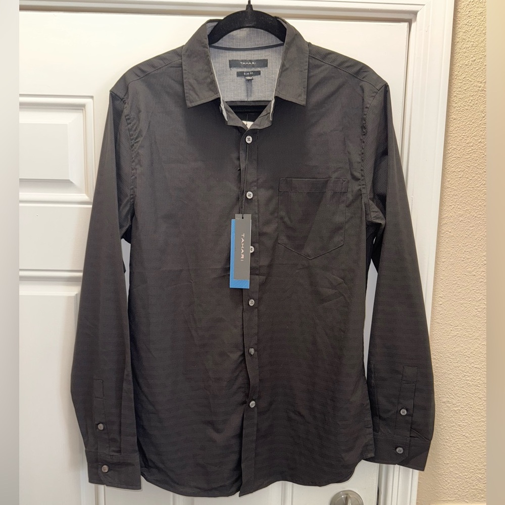 TAHARI MEDIUM SLIM FIT LONG SLEEVE DRESS SHIRT